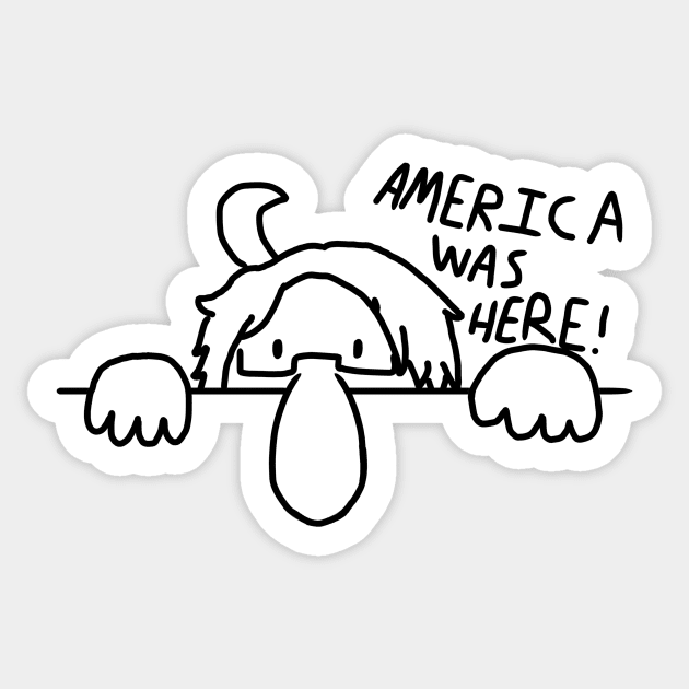 Hetalia Kilroy (Black and White Version) Sticker by arimoreindeer